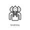 Brahma icon. Trendy modern flat linear vector Brahma icon on white background from thin line india collection