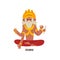 Brahma Indian God cartoon character vector Illustration on a white background