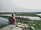 BrahmanbThe farmer watching his land and Water pumping at agriculture field