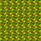 Braid of bright green squares and triangles in yellow