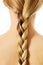 Braid Hairstyle. Blond Long Hair close up.