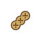 Braided bread filled outline icon