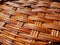 Braided brown wooden organic rattan surface background