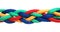 Braided colorful ropes isolated. Unity concept