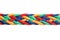 Braided colorful ropes on white. Unity concept