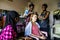 Braiding in hairdresser salon in Nairobi, Kenya