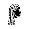 braids hairstyle glyph icon vector illustration