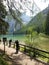 Braies lake in Dolomiti mountains