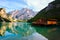Braies Lake & x28; Pragser Wildsee & x29; in Dolomites mountains