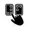 Braille directions black glyph icon