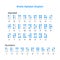 Braille English alphabet letters. Writing signs system for blind or visually impaired people. Vector illustration.