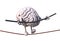 Brain acrobat who walks on a wire