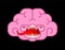 Brain Angry monster. Bad mutant thoughts. Evil brains. Vector illustration