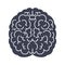 Brain black icon, top view. Mind, creativity and knowledge.