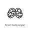 Brain body organ icon. Trendy modern flat linear vector Brain bo