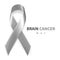 Brain Cancer Awareness Month. Realistic Grey ribbon symbol. Medical Design. Vector illustration