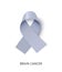 Brain cancer awareness ribbon vector realistic illustration