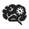 Brain cancer black glyph icon. Malignant neoplasm. Oncology.Pictogram for web page, mobile app, promo