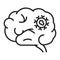 Brain cancer line black icon. Malignant neoplasm. Oncology.Pictogram for web page, mobile app, promo. UI UX GUI design