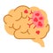 Brain cancer line color icon. Human organ concept. Malignant neoplasm. Sign for web page, mobile app, button, logo. Vector