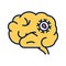 Brain cancer line color icon. Malignant neoplasm. Oncology.Pictogram for web page, mobile app, promo. UI UX GUI design