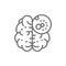 Brain cancer, malignant tumor, oncology line icon.