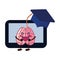 Brain cartoon tablet education