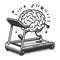 Brain Character Jogging on Treadmill vector