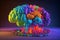 Brain chemistry portrayed through 3D animation