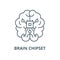 Brain chipset vector line icon, linear concept, outline sign, symbol
