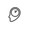 brain, clock icon. Simple thin line, outline vector of Time icons for UI and UX, website or mobile application