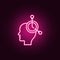 Brain, clock neon icon. Elements of Creative thinking set. Simple icon for websites, web design, mobile app, info graphics