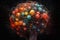 brain with colorful neural connections generative ai