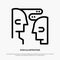 Brain, Communication, Human, Interaction Line Icon Vector