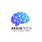 Brain connection logo vector icon. digital brain. brain hub logo