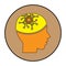 Brain, cybernetics, implant icon