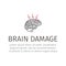 Brain damage icon. Vector sign for web graphic.
