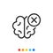 Brain death vector icon, Cerebral palsy icon