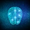 Brain. Digital brain on streaming matrix digital binary code background. 3D Science and Technology concept. Neural network. IQ