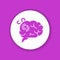 Brain disease dementia glyph color icon. Human organ concept.