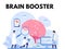 Brain doctor concept banner. Flat illustration of brain doctor concept banner for web design