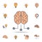 brain and exits fild color icon. Detailed set of color idea icons. Premium graphic design. One of the collection icons for