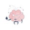 Brain Exploding Comic Character Representing Intellect And Intellectual Activities Of Human Mind Cartoon Flat Vector