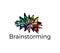 Brain explosion logo template. Brainstorming icon. Brain disease, psychology and psychotherapy symbol. Learning or