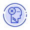 Brain, Failure, Head, Human, Mark, Mind, Thinking Blue Dotted Line Line Icon