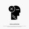 Brain, Failure, Head, Human, Mark, Mind, Thinking solid Glyph Icon vector