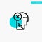 Brain, Failure, Head, Human, Mark, Mind, Thinking turquoise highlight circle point Vector icon