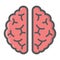 Brain filled outline icon, medicine and healthcare
