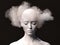 Brain fog. Close-up of a stressed female figure with fog around her head. 3d illustration