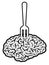 Brain food pierced on fork